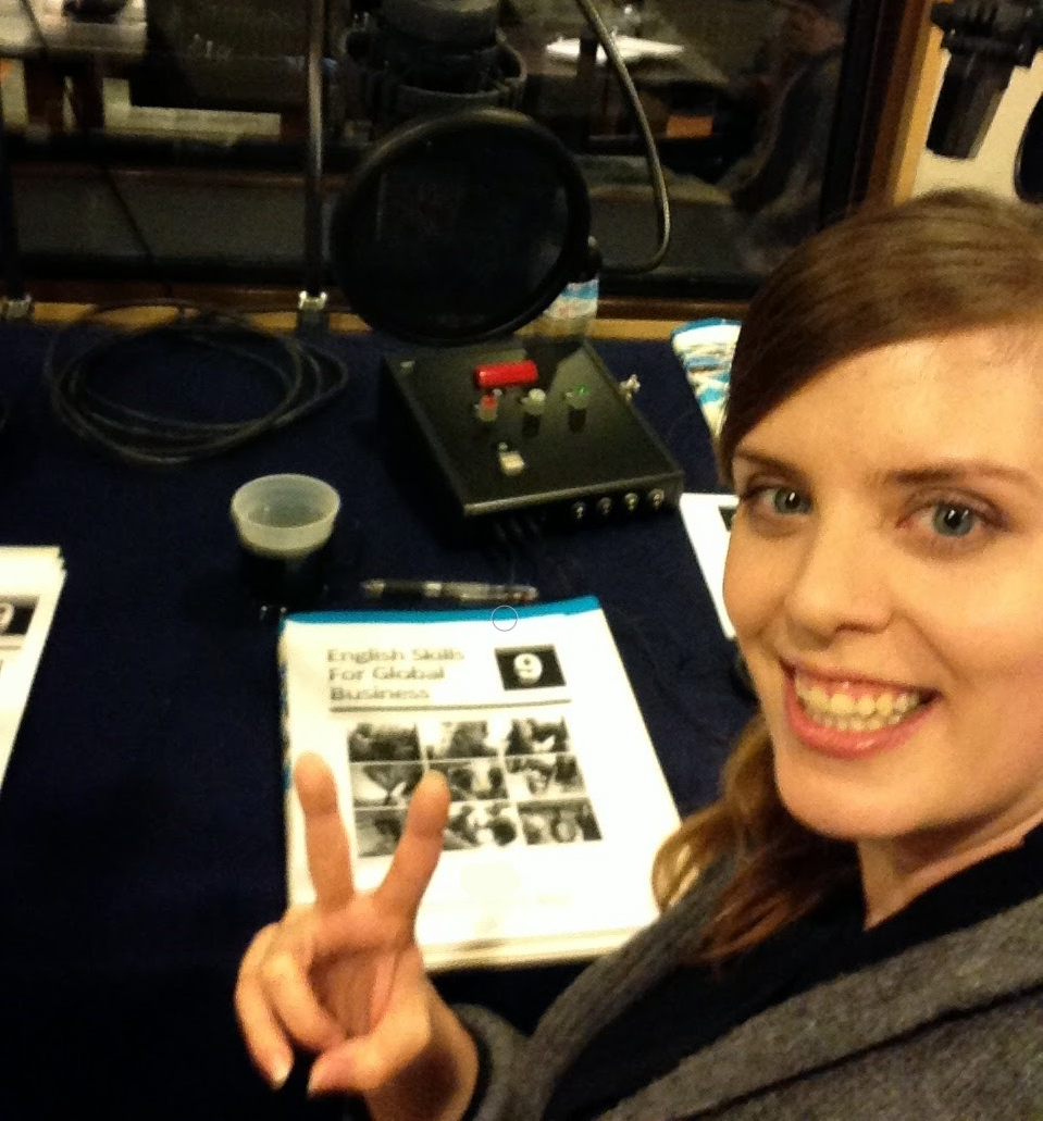Sarah Carol in Voice-Over Booth